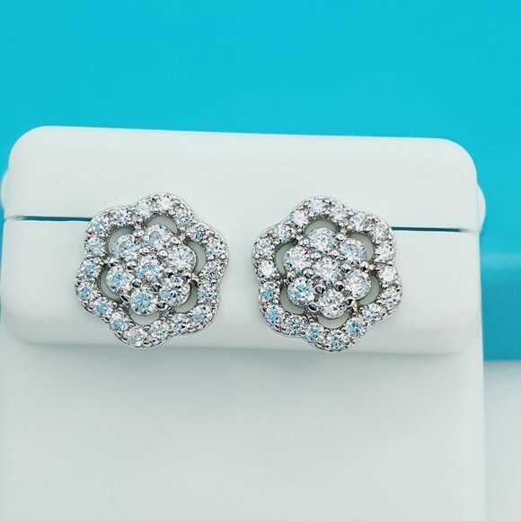 "925 Sterling Silver CZ Beautiful Earrings for Women, 1USPAR4168 - Picture 1 of 11